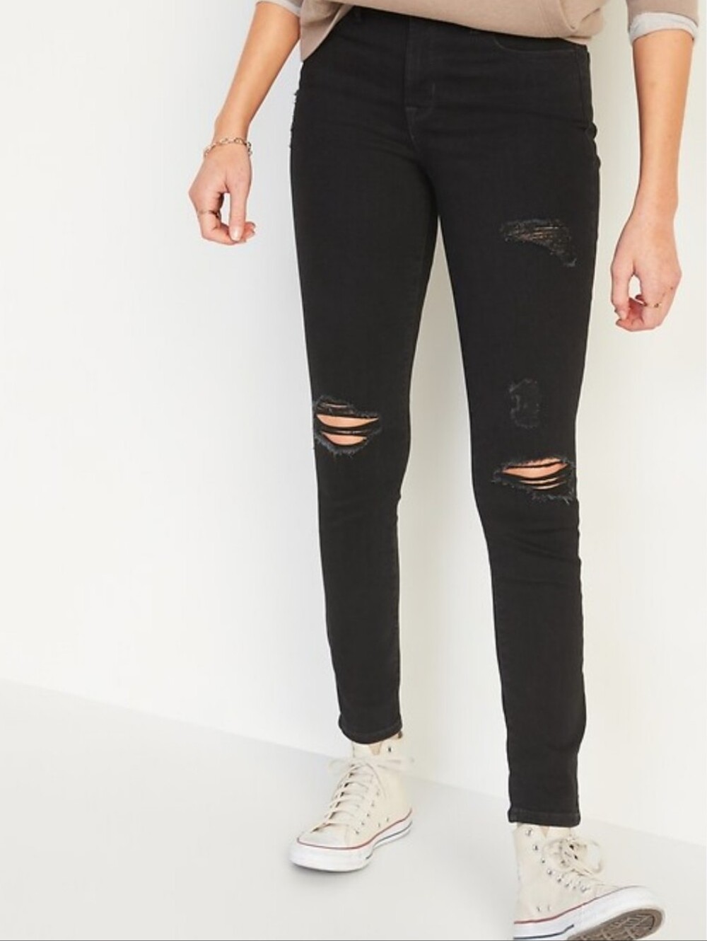 GAP Black Women's Skinny Ripped Jeans